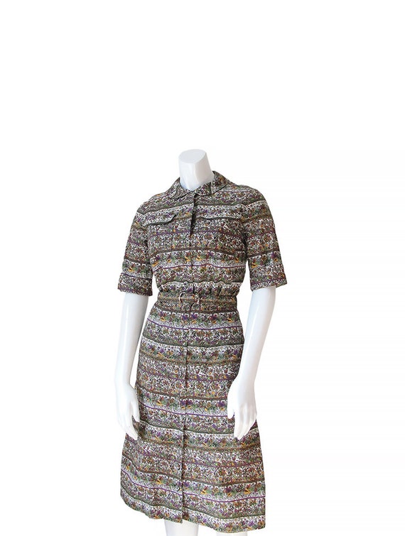 1950s Shirt Dress • 50s Day Dress • Floral Print … - image 3