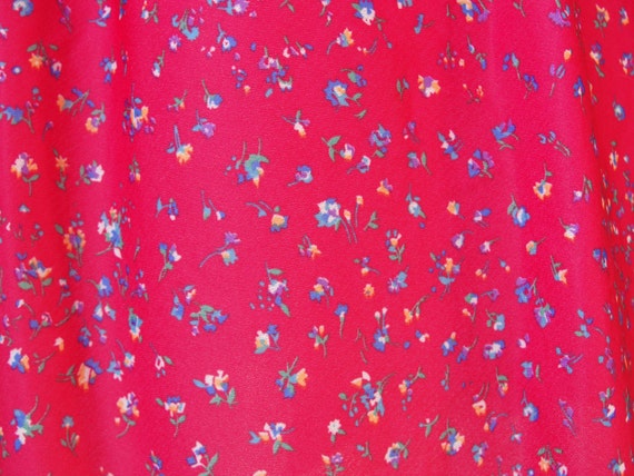 1980s Dress • 80s Hot Pink Floral Dress • Shirt D… - image 4