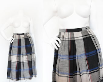 1980s Plaid Skirt | 80s Fall Skirt | Medium M
