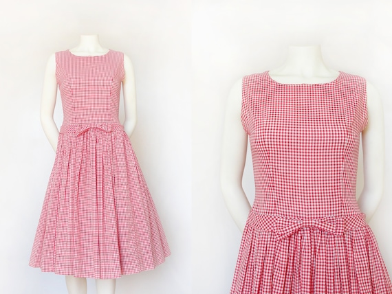 Vintage 1950s Gingham Day Dress | 50s Day Dress |