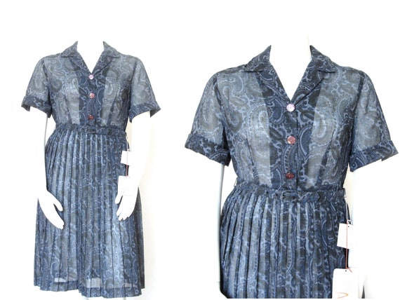 1950s Dress | Vintage 50s Dress | NWT Paisley Dre… - image 1