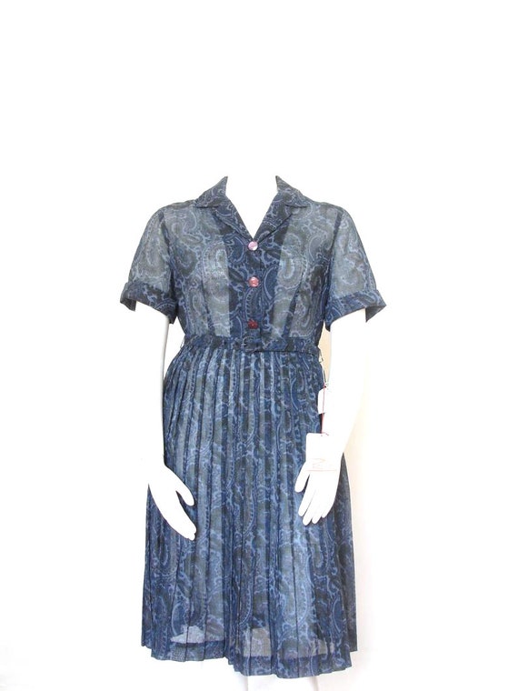 1950s Dress | Vintage 50s Dress | NWT Paisley Dre… - image 2