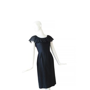 1950s Dress • 50s Bombshell Party Dress • Black Cocktail Dress • XS S Small