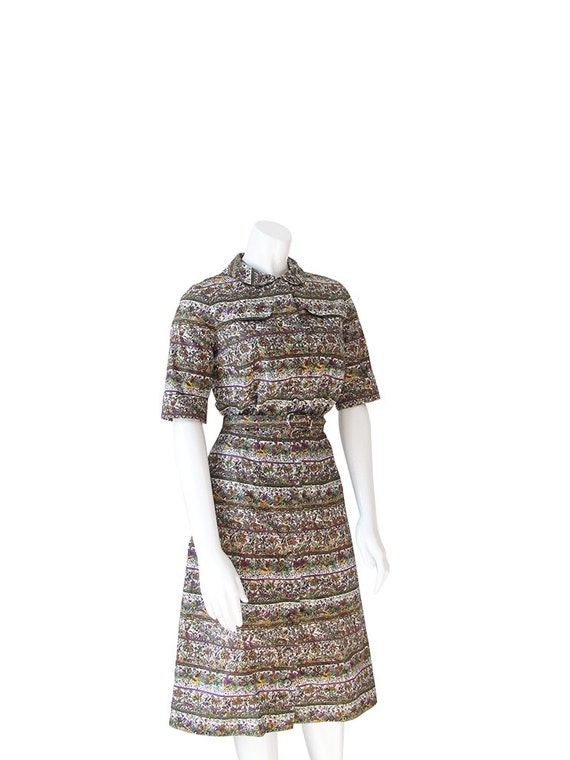 1950s Shirt Dress • 50s Day Dress • Floral Print … - image 2