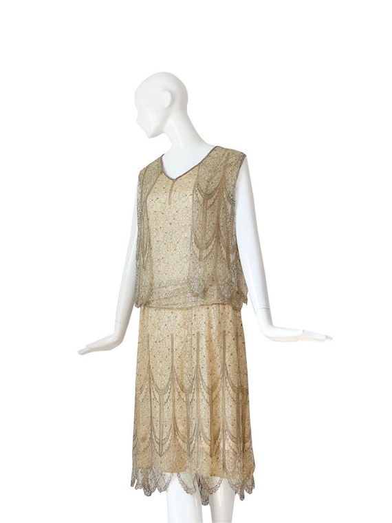 RESERVED 1920s Wedding Dress • 20s Flapper Dress … - image 4