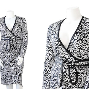 1980s Diane Von Furstenberg Wrap Dress | 80s DVF | Designer Dress |  Large L