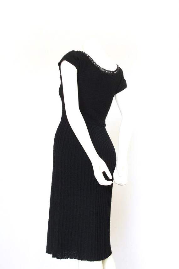 1940s Sweater Dress | 1940s Little Black Dress | … - image 6