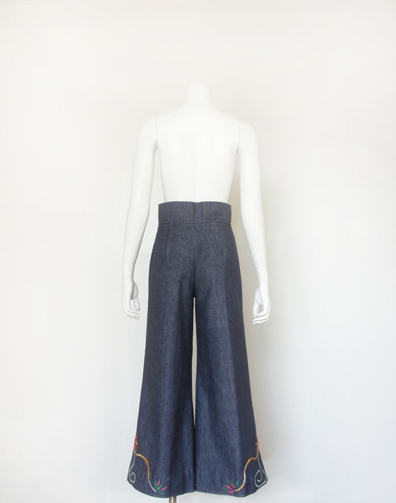 1970s Jeans | 70s Wide Leg Bell Bottom Pants | 28… - image 5