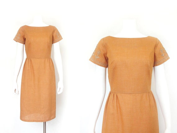 1950s Dress | Vintage Toni Todd 50s Sheath Dress |