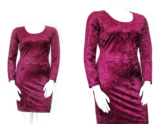 1990s Crushed Velvet Dress | 90s Volup All That Ja
