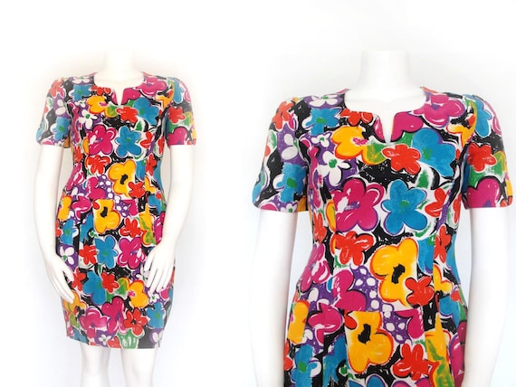 1980s Dress | 80s Vintage Volup Dress | Floral She
