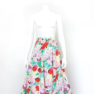 1980s Floral Skirt 80s Full Skirt Abstract Print S Small image 2