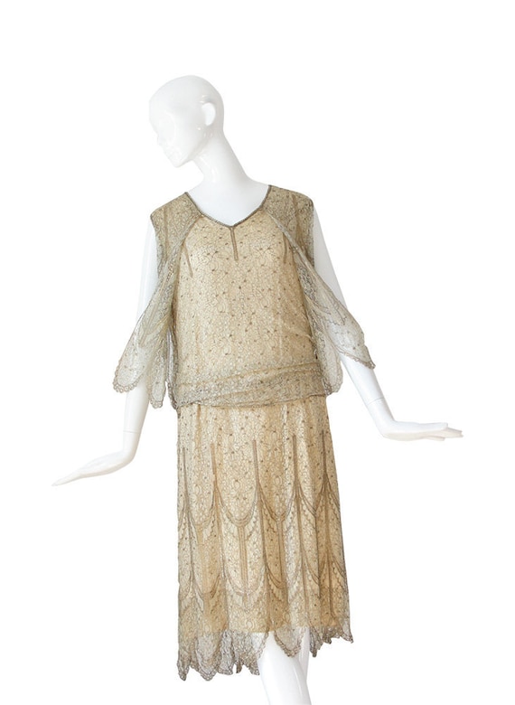 RESERVED 1920s Wedding Dress • 20s Flapper Dress … - image 2