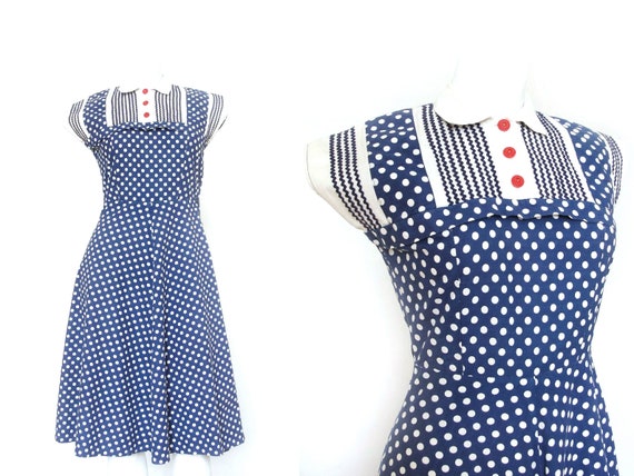 1930s Dress | Vintage 30s Dress | Polka Dot Dress