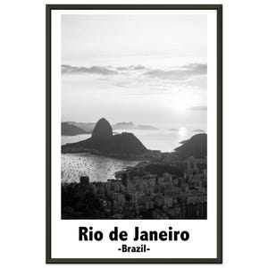 Manifesto classico di Rio de Janeiro realizzato in carta semiopaca con cornice in metallo