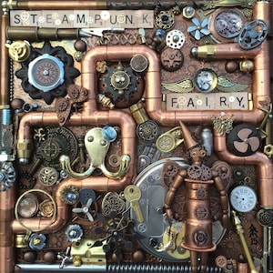 Steampunk Fairy wall art assemblage