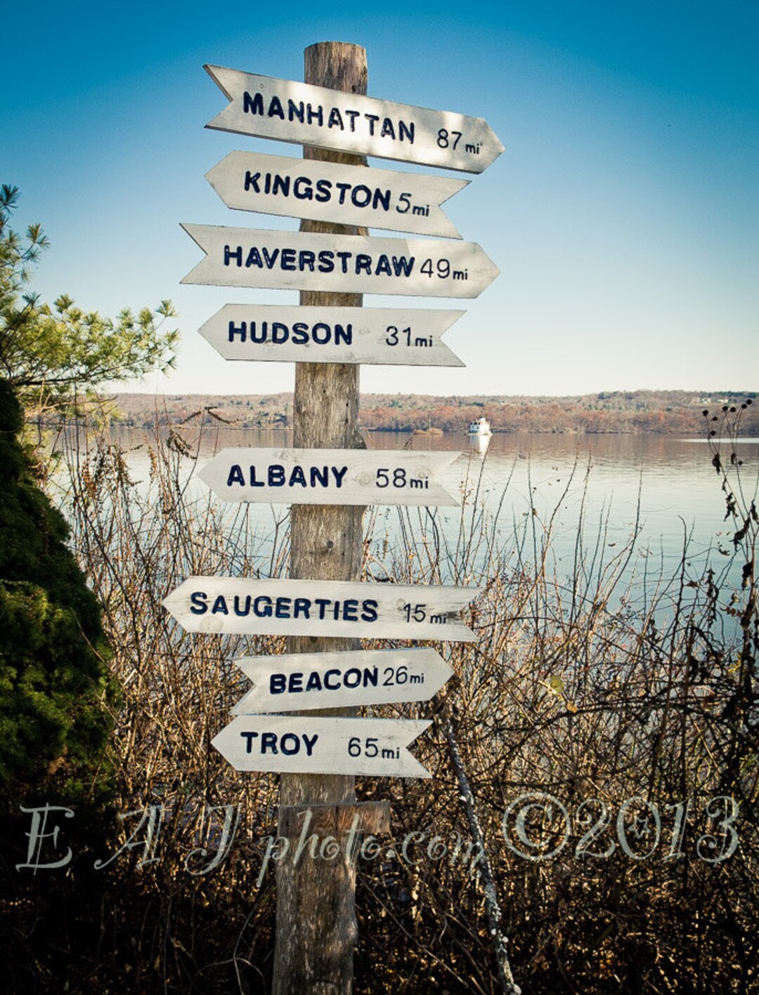 Sign Post River Towns to All Points Hudson Valley - Etsy