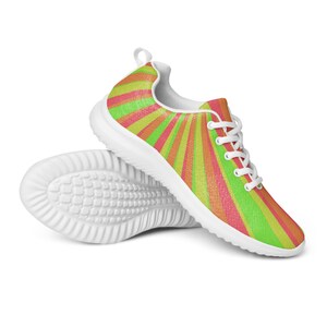 orange grün Swirl Damen Sportschuhe Streifenmuster sportlich