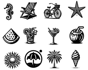 Sommar SVG-paket – 15 roliga sommardesigner | Strand-, sol- och semestercitat SVG för Cricut och sublimering | T-shirt- och tygfilsklipp