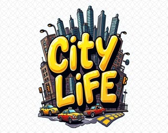 Stadslivslogotyp SVG – Urban Skyline-fil, modern stadsbildsvektor, digital nedladdning för Cricut och Silhouette