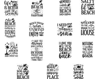Sommar SVG-paket – 15 designer med kul i solen | Strand, semester, pool SVG-klippfiler för Cricut och sublimering | T-shirt och tygkupong Clipart