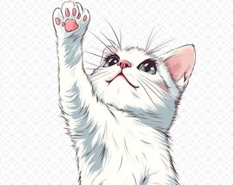 Söt kattunge SVG – Bedårande kattfil för silhuett, kawaii kattunge för babybodys, muggar och väggkonst för barnkammaren