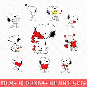 Cute Dog Holding Heart SVG– Adorable Love Puppy Clipart, Valentine’s Day Dog Design, Digital Download for Shirts, Mugs & Stickers