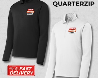 Sudadera con cremallera de un cuarto personalizada, jersey con nombre personalizado, jersey con cremallera de un cuarto con monograma único, jersey unisex personalizado para hombre y mujer