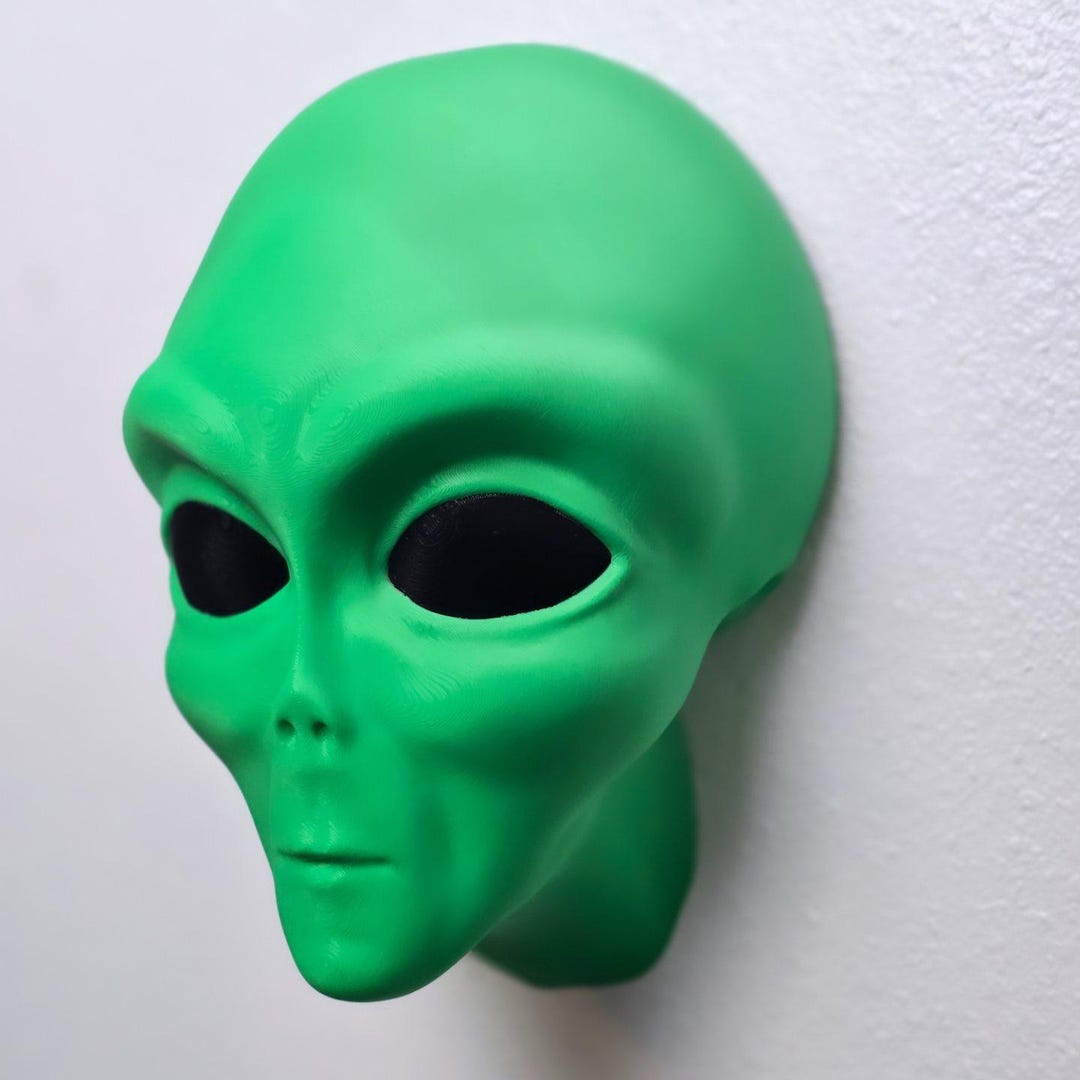 Alien Wall Sculpture – 3D Printed Modern Sci-fi Wall Art – Minimalist ...