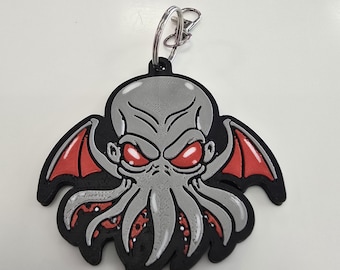 Cthulhu Grey Keychain – Mythical Alien Horror Accessory | 3D Printed in Eco-Friendly PLA | SkribblWorks