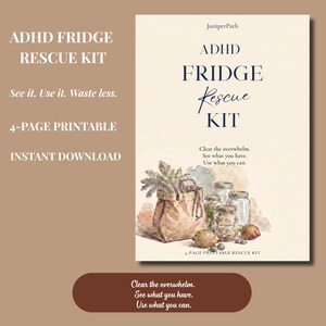 Kit de rescate para el refrigerador para personas con TDAH / Guía imprimible para la reorganización alimentaria en situaciones de disfunción ejecutiva / Organización de cocina de bajo consumo energético / PDF para comer primero
