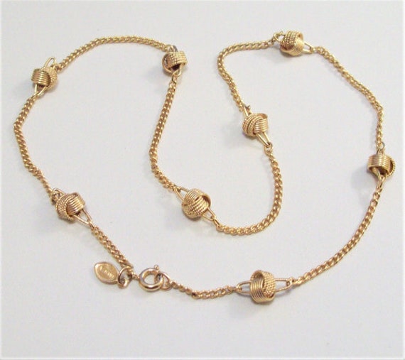 Avon Ball Bead Necklace Gold Tone Vintage 1977 De… - image 2