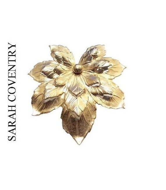 Sarah Coventry Maple Leaf Three Layered Pin Brooch