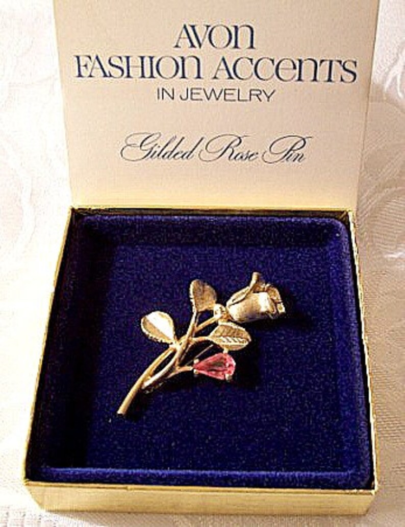 Avon Rose Flower Pin Brooch Gold Tone Vintage 1972 Gilded Rose Etsy