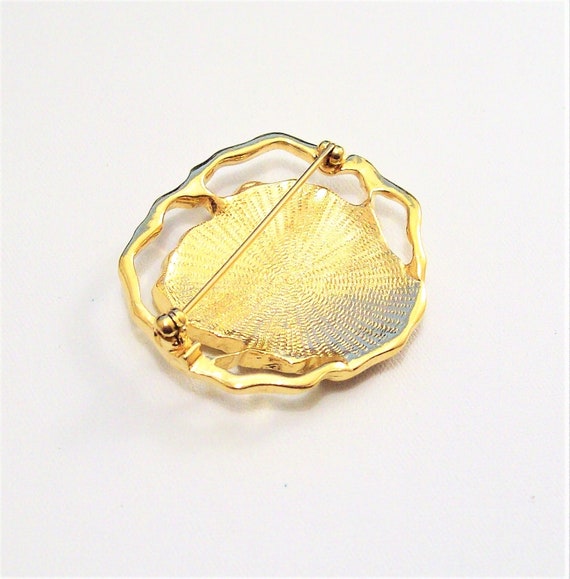 Avon Pansy Flower Pin Brooch Gold Tone Vintage Av… - image 5