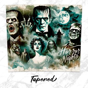 Vintage Horror Movie Poster Print, Classic Monsters, Frankenstein, Werewolf, Wall Art Decor