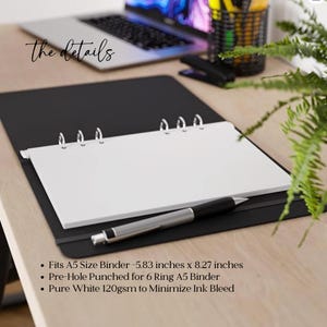 A5 6 Hole 120gsm Cardstock Blank Drawing Pages image 2