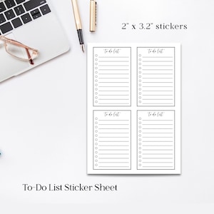 To Do Liste Planner Sticker: Minimalistisches Journal Bujo Set