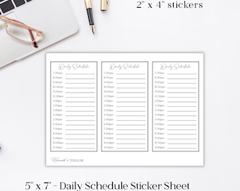 Daily Schedule Planner Stickers: Journal Sticker Set, Bujo Stickers