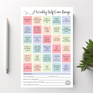 Weekly Self-Care Planner BINGO Notepad: A5 Wellness Checklist, 50 Tear Off Pages image 9