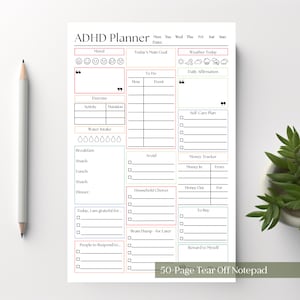 ADHD Daglig Produktivitetsanteckning: Hjärndump Att-göra-lista Planerare