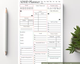 ADHD Daily Productivity Notepad: Brain Dump To-Do List Planner