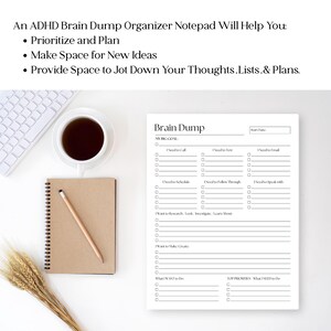 ADHD Brain Dump Notepad: Daily To-Do List, Thought Organizer - 50 Page