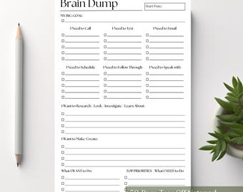 Brain Dump Notepad: A5 ADHD To-Do List Planner