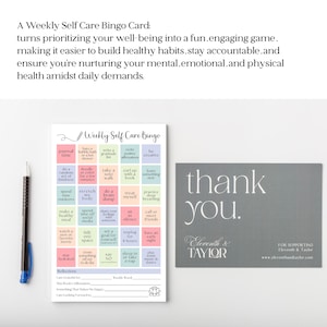 Weekly Self-Care Planner BINGO Notepad: A5 Wellness Checklist, 50 Tear Off Pages image 5