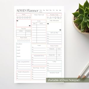ADHD Daily Productivity Notepad: 50 Page Brain Dump To-Do List Planner