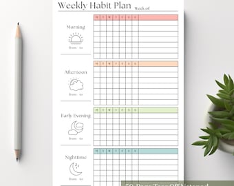 Weekly Habit Tracker Notepad: A5 Productivity Planner, 50 Tear-Off Pages
