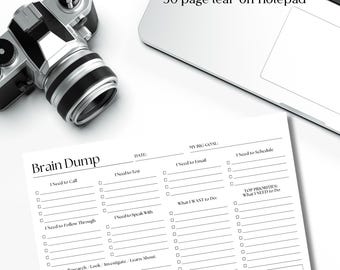 Brain Dump Notepad: 50-Page Daily To-Do List Planner