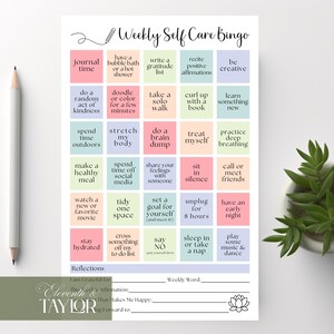 Weekly Self-Care Planner BINGO Notepad: A5 Wellness Checklist, 50 Tear Off Pages image 8