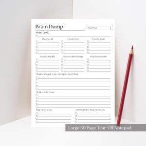 ADHD Brain Dump Notepad: Daily To-Do List, Thought Organizer - 50 Page